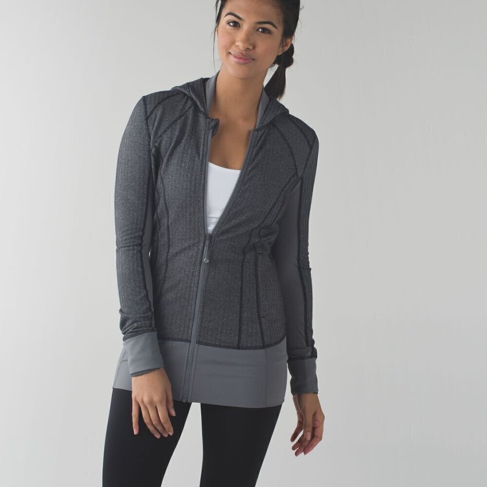 Lululemon Daily Practice Jacket- Herringbone Athleisure Full Zip Jacket- Size 6